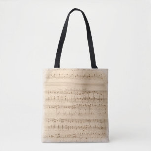 Bolsa Tote Vintage beige music notes
