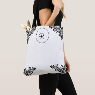 Bolsa Tote Vintage Black Floral (Personalizar)