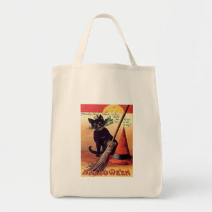 Bolsa Tote Vintage Black Halloween Cat