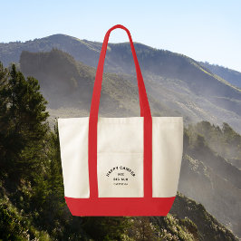 Bolsa Tote Vintage Black Happy Camper Camper Camping Crew Red