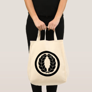 Bolsa Tote Vintage Black Nakagawa Japão Kamon Mon Art