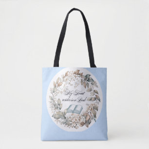 Bolsa Tote Vintage Blue Cottage Garden Book amantes