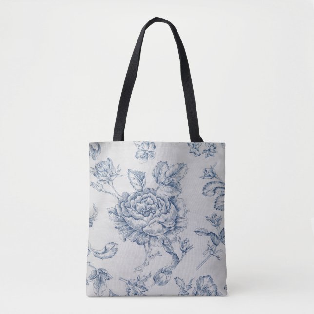 Bolsa Tote Vintage Blue rosa (Frente)