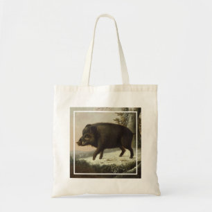 Bolsa Tote Vintage Brown Boar Hunting Painting, Willife Art