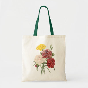 Bolsa Tote Vintage Carnations Dianthus Garden Flowers Redupli