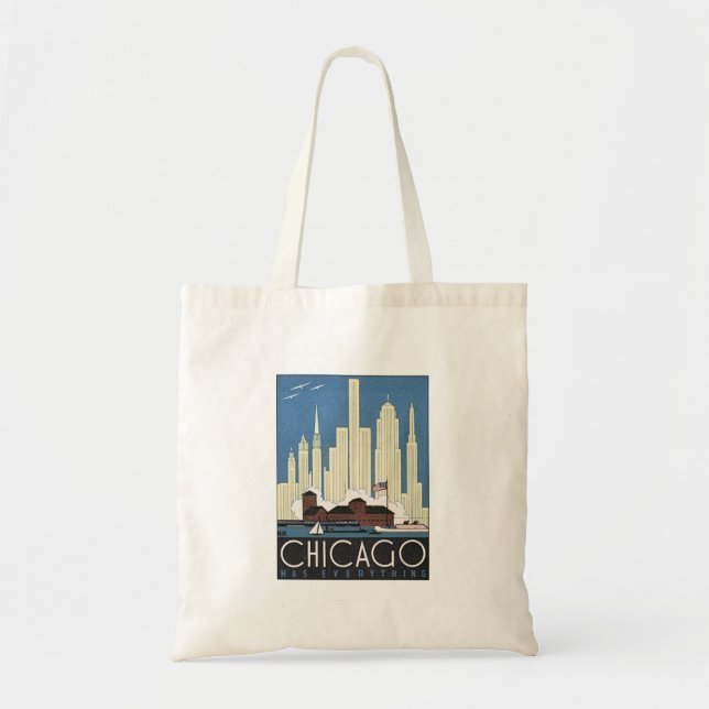 Bolsa Tote Vintage Chicago Illinois (Frente)