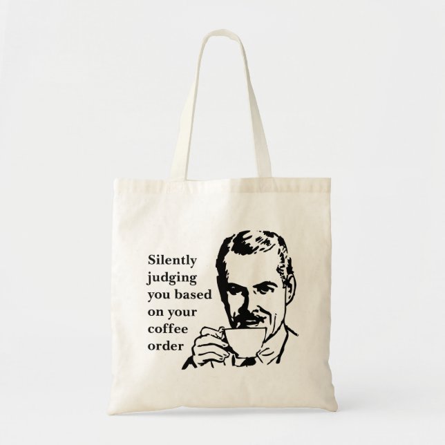 Bolsa Tote Vintage Coffee Snob Man Silenciando (Frente)
