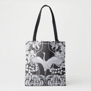 Bolsa Tote Vintage com flores decorativas e bir