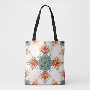 Bolsa Tote vintage com tela de fundo contínua. Linda coroa f