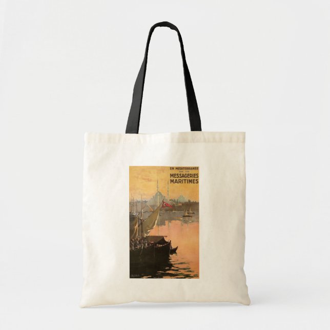 Bolsa Tote Vintage Constantinpla Viagem Advertisement (Frente)