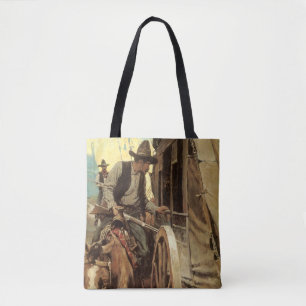 Bolsa Tote Vintage Cowboys, The Admirable Outlaw por NC Wyeth