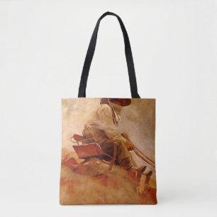 Bolsa Tote Vintage Cowboys, The Ore Wagon, do NC Wyeth