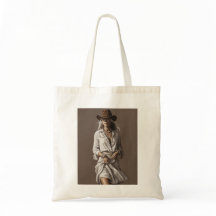 Vintage Cowgirl com Boho Acentos em Branco