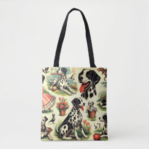 Bolsa Tote Vintage Cute Dalmatian Seamless