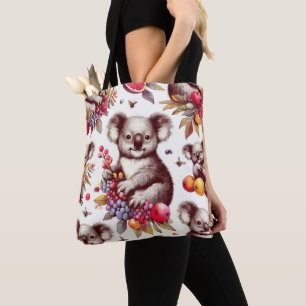 Bolsa Tote Vintage Cute Koala Painting Sem Fios