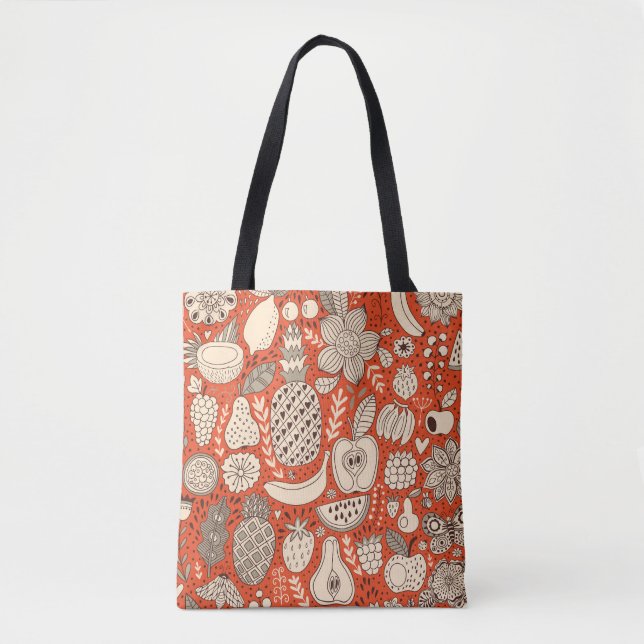 Bolsa Tote Vintage da Fruta de Verão (Frente)