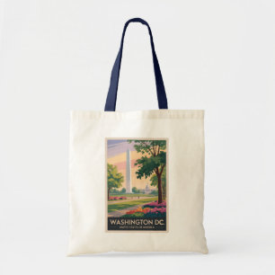 Bolsa Tote Vintage da Viagem de Ilustração de Washington DC