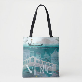 Bolsa Tote Vintage das férias do viagem da gôndola de Veneza