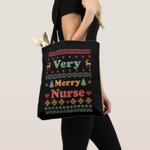 Bolsa Tote Vintage de uma enfermeira de suéter de Natal Feia