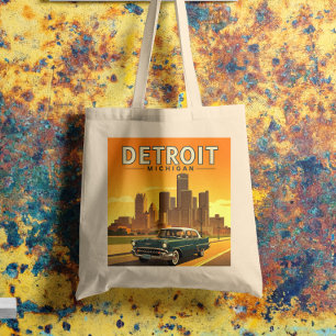 Bolsa Tote Vintage Detroit Michigan