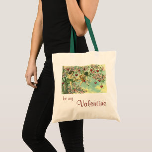 Bolsa Tote Vintage Dia de os namorados vitoriano Cupids Árvo