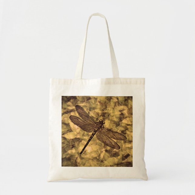 Bolsa Tote Vintage Dragonfly Art (Frente)