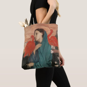 Bolsa Tote Vintage Edgar Degas Jovem Mulher com Íbis Arte