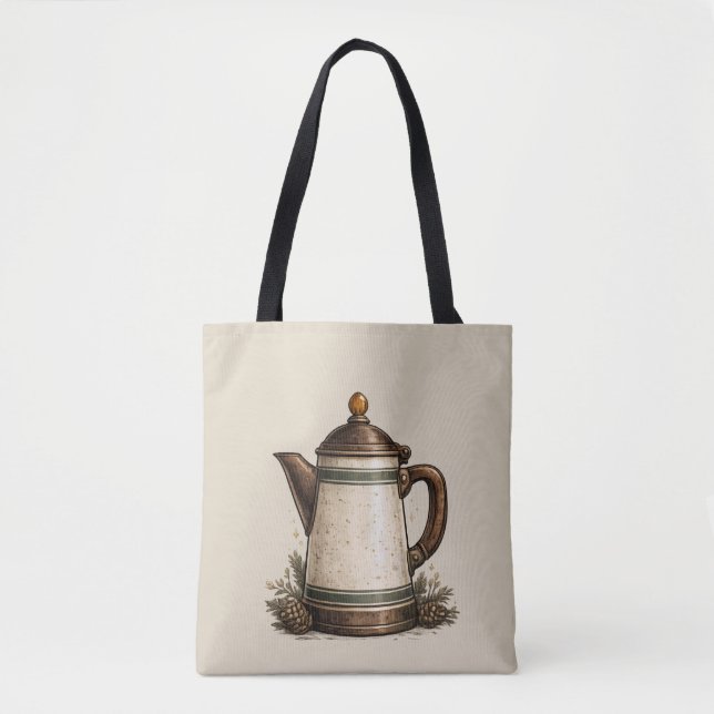 Bolsa Tote Vintage Enamel Coffee Pot (Frente)
