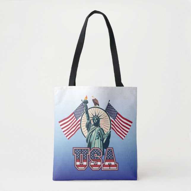 Bolsa Tote Vintage, Estátua da Liberdade (Frente)