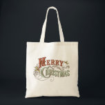 Bolsa Tote Vintage Felry Christmas<br><div class="desc">Deseje a todos que conheçam o "Feliz Natal" com esta bela design de tipografia vintage</div>
