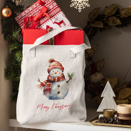 Bolsa Tote Vintage Felry Christmas & Snowmen