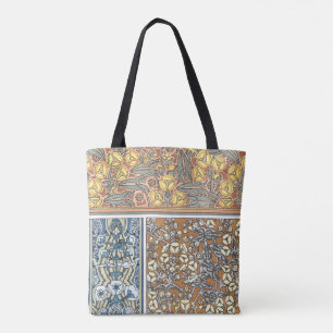 Bolsa Tote Vintage Floral Art Nouveau, Flores De Ponta