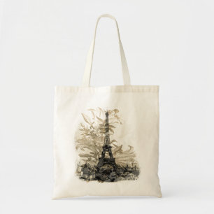 Bolsa Tote Vintage Floral Paris Eiffel Tower Personalizada