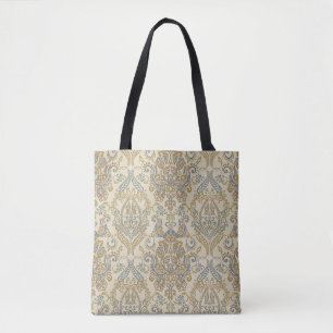 Bolsa Tote Vintage Floral texturizado design. Damask Seamless