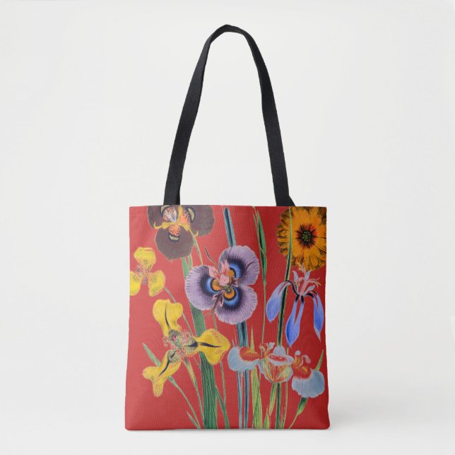Bolsa Tote Vintage Flower Over Patterno (Flor Vintage em todo (Frente)