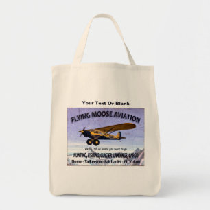 Bolsa Tote Vintage Flying Moose Aviation Sign