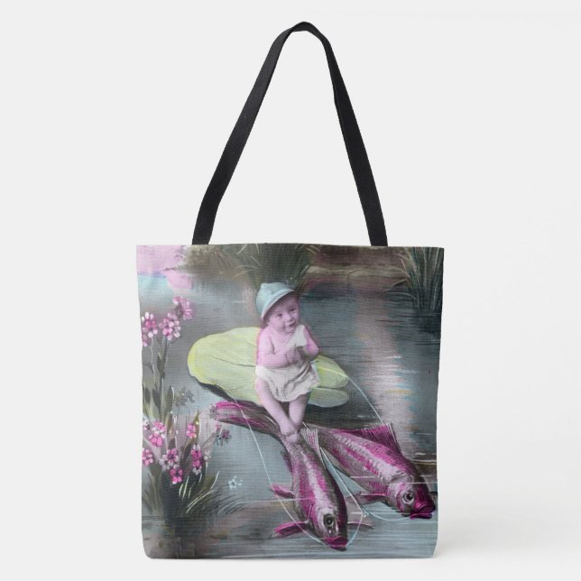 Bolsa Tote Vintage French April Fool Pistcard (Frente)