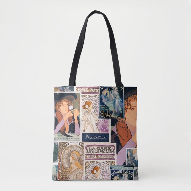 Bolsa Tote Vintage French Poster Collage Personalize (Frente)