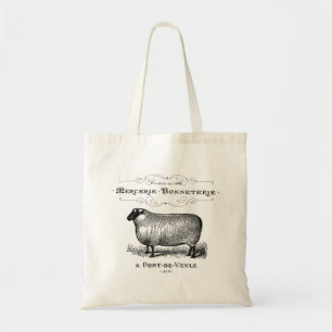 Bolsa Tote Vintage French Sheep Typoographic Farmhouse