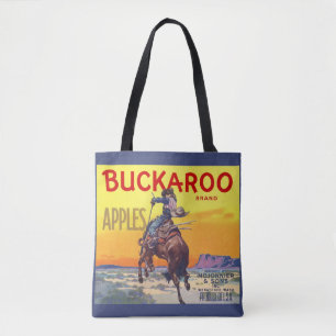 Bolsa Tote Vintage Fruta Crate Label Art, Buckaroo Apple