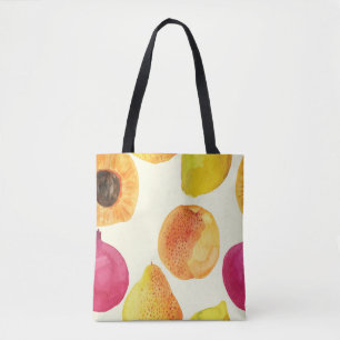 Bolsa Tote Vintage Fruta de Aquarela Fresca