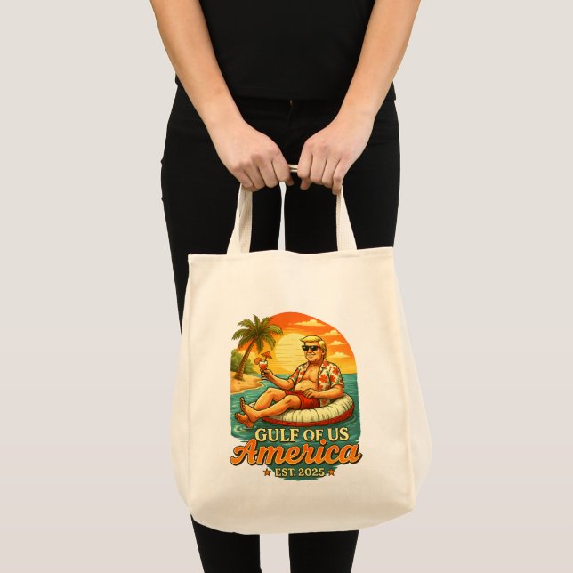 Bolsa Tote Vintage Funny Trump América Golfo 2025 (Frente (produto))