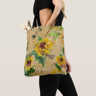 Bolsa Tote Vintage Girassóis e Dragões
