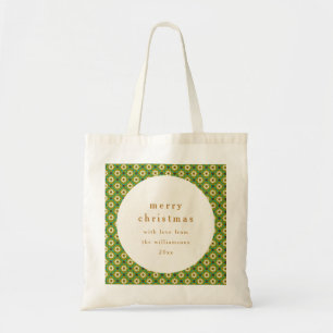 Bolsa Tote Vintage Green Boho Floral - Feliz Natal