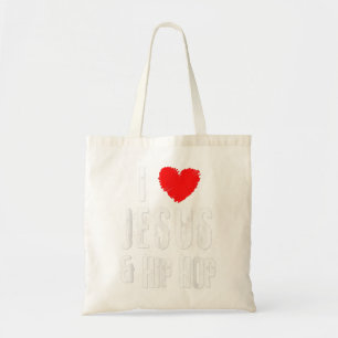Bolsa Tote Vintage Grunge I Love JESUS E HIP HOP, Christian