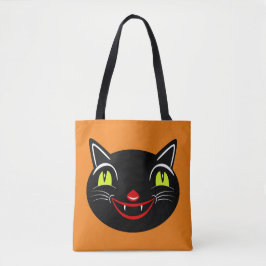 Bolsa Tote Vintage Halloween Desorte Black Cat I