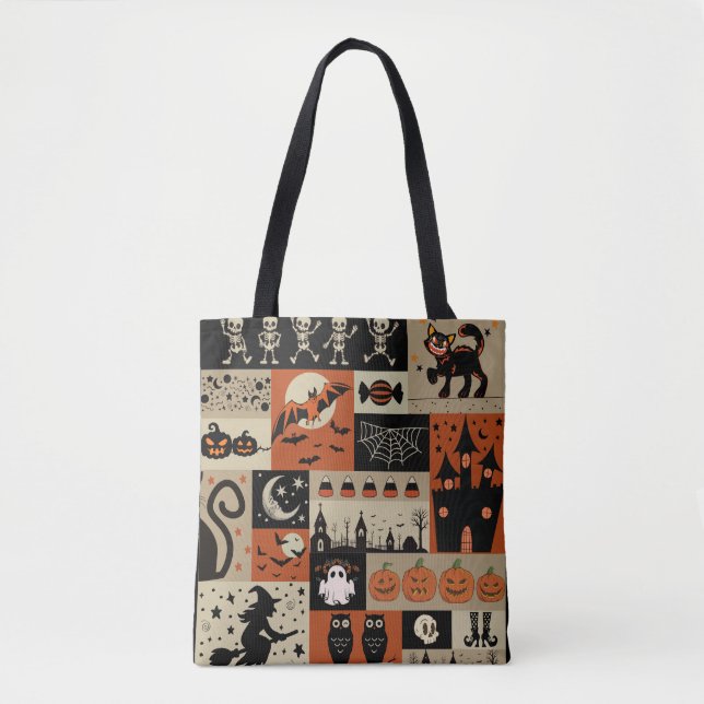 Bolsa Tote Vintage Halloween, nostalgia de Halloween (Frente)