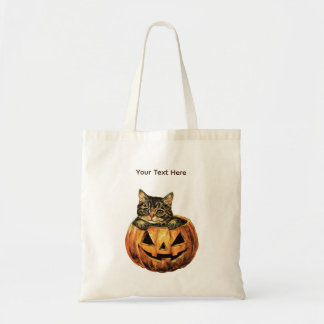 Bolsa Tote Vintage Halloween Pumpkin Gatinho
