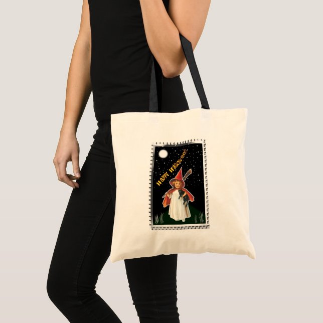 Bolsa Tote Vintage Halloween Pumpkins (Frente (produto))