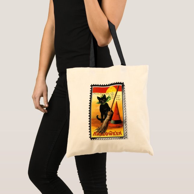 Bolsa Tote Vintage Halloween Pumpkins (Frente (produto))